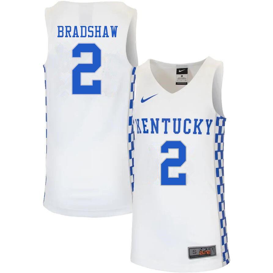 Men #2 Aaron Bradshaw Kentucky Wildcats College Basketball Jerseys Stitched Sale-White - Click Image to Close